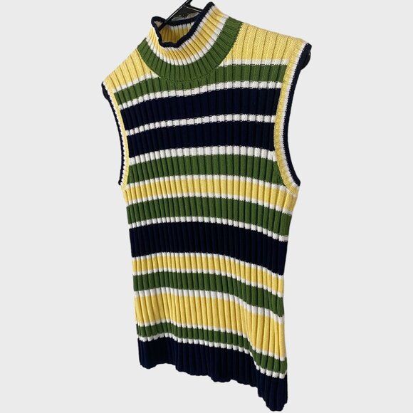 Vintage Jones New York Sleeveless Sweater Ribbed-Knit Turtleneck Women's Large - Picture 2 of 9